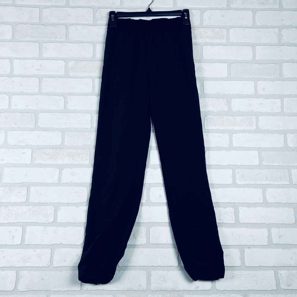 Ivivva by Lululemon Black Ribbed Side Panel Joggers‎ Kids Size 14 Athletic Pants